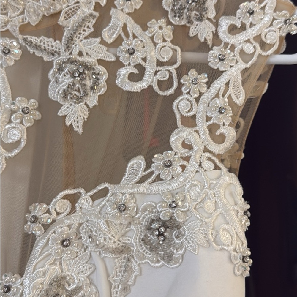Jovani Ivory Wedding Dress with Silver Embellishments - Picture 5 of 6